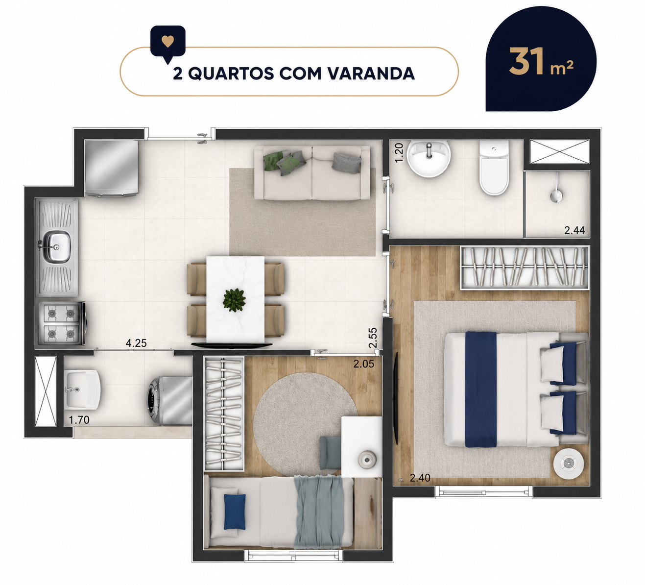 Planta 31m²