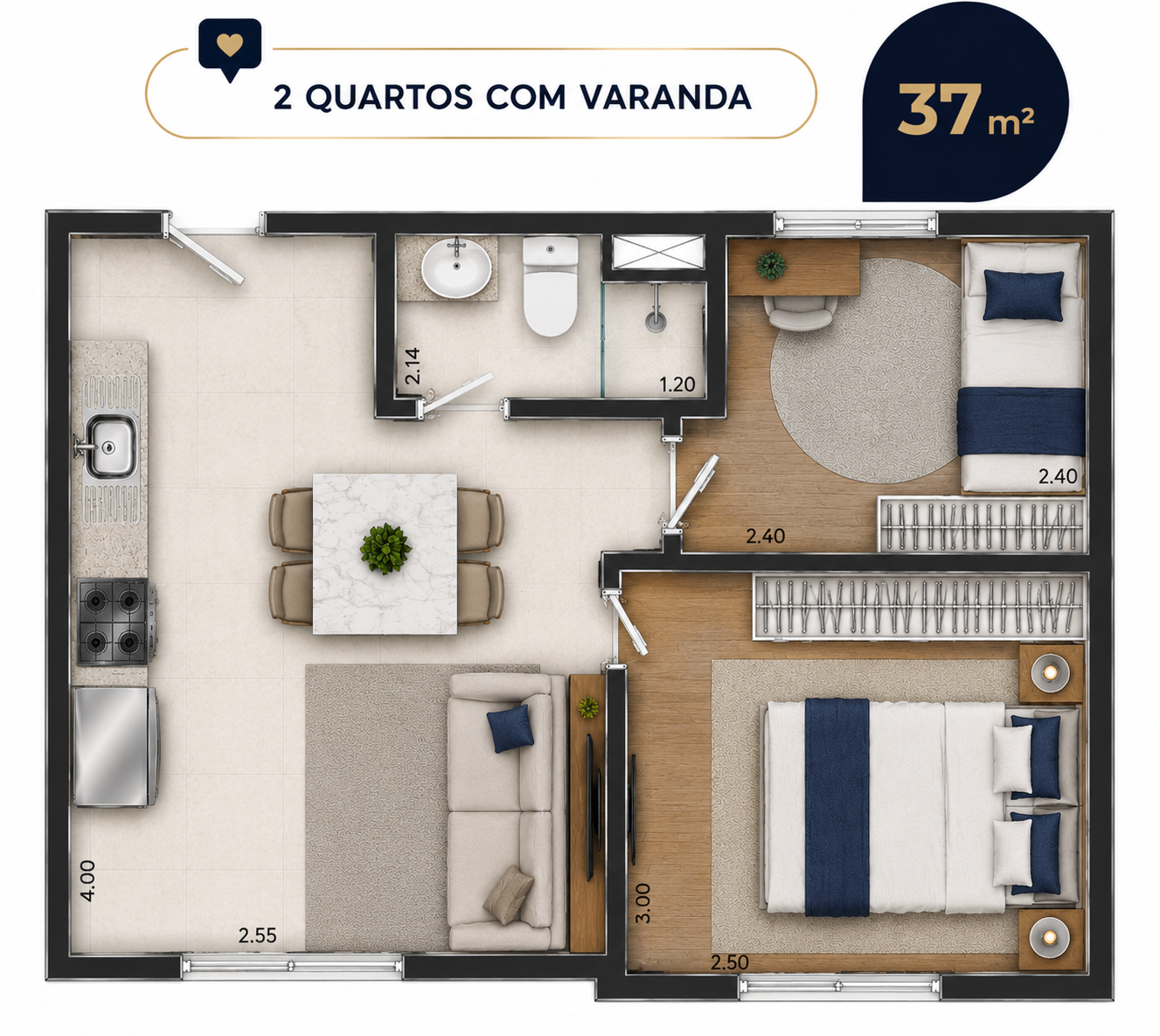 Planta 37m²