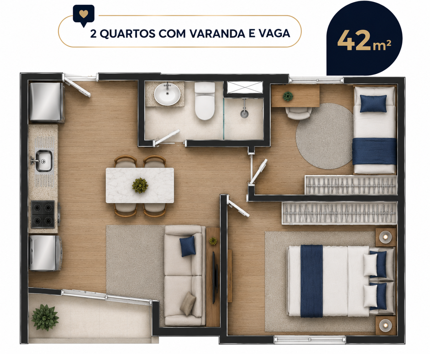Planta 42m²