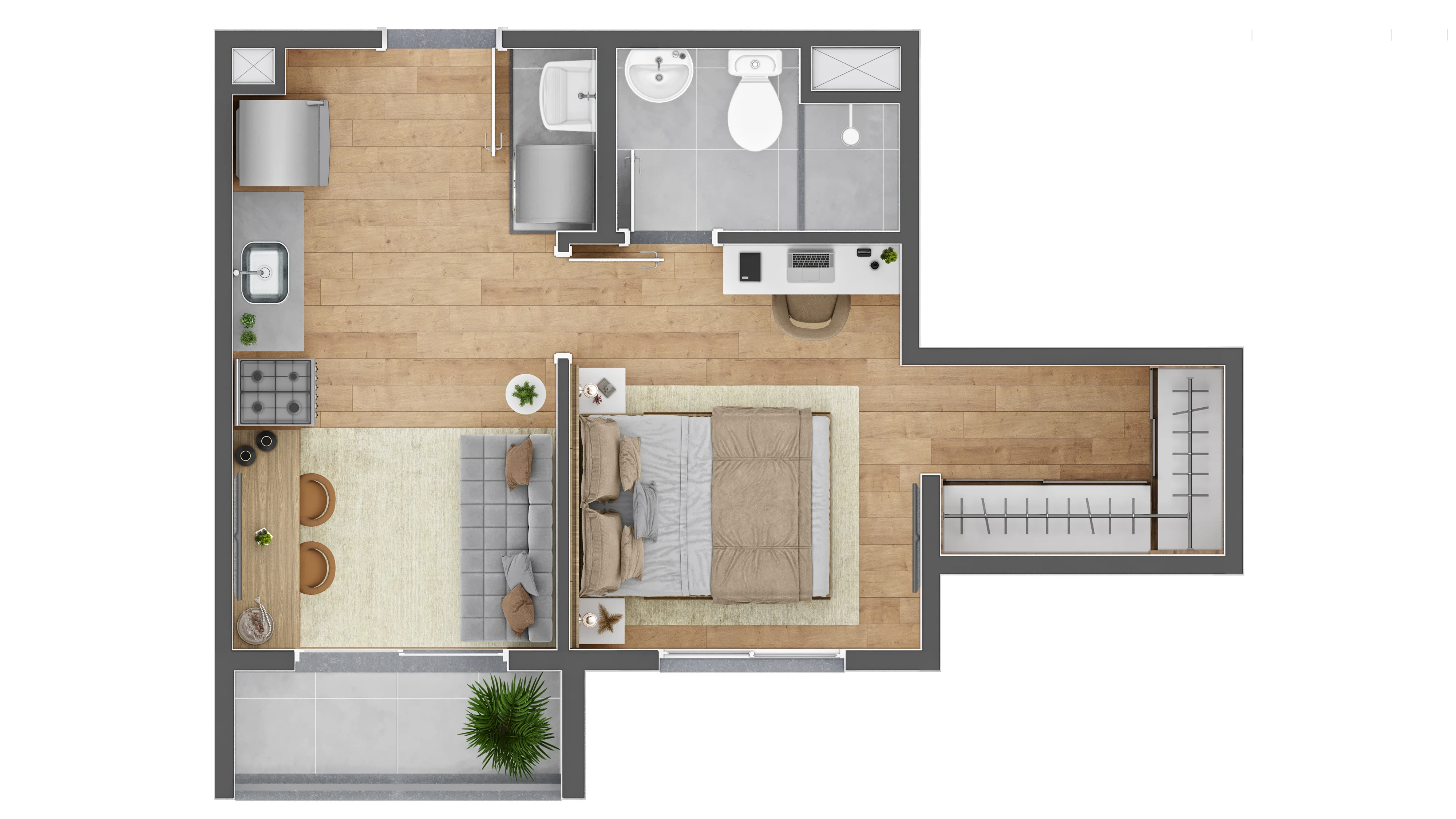 Planta 31m² do Vibra Parque Vila Prudente
